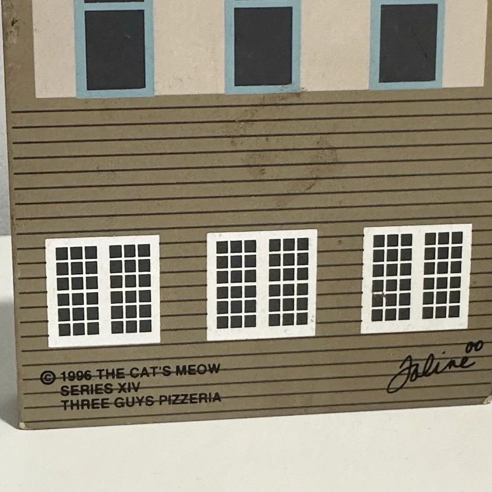 (2x PIECE) 1996 THE CAT'S MEOW SERIES XIV THREE GUYS PIZZERIA & 1992 Grand Haven